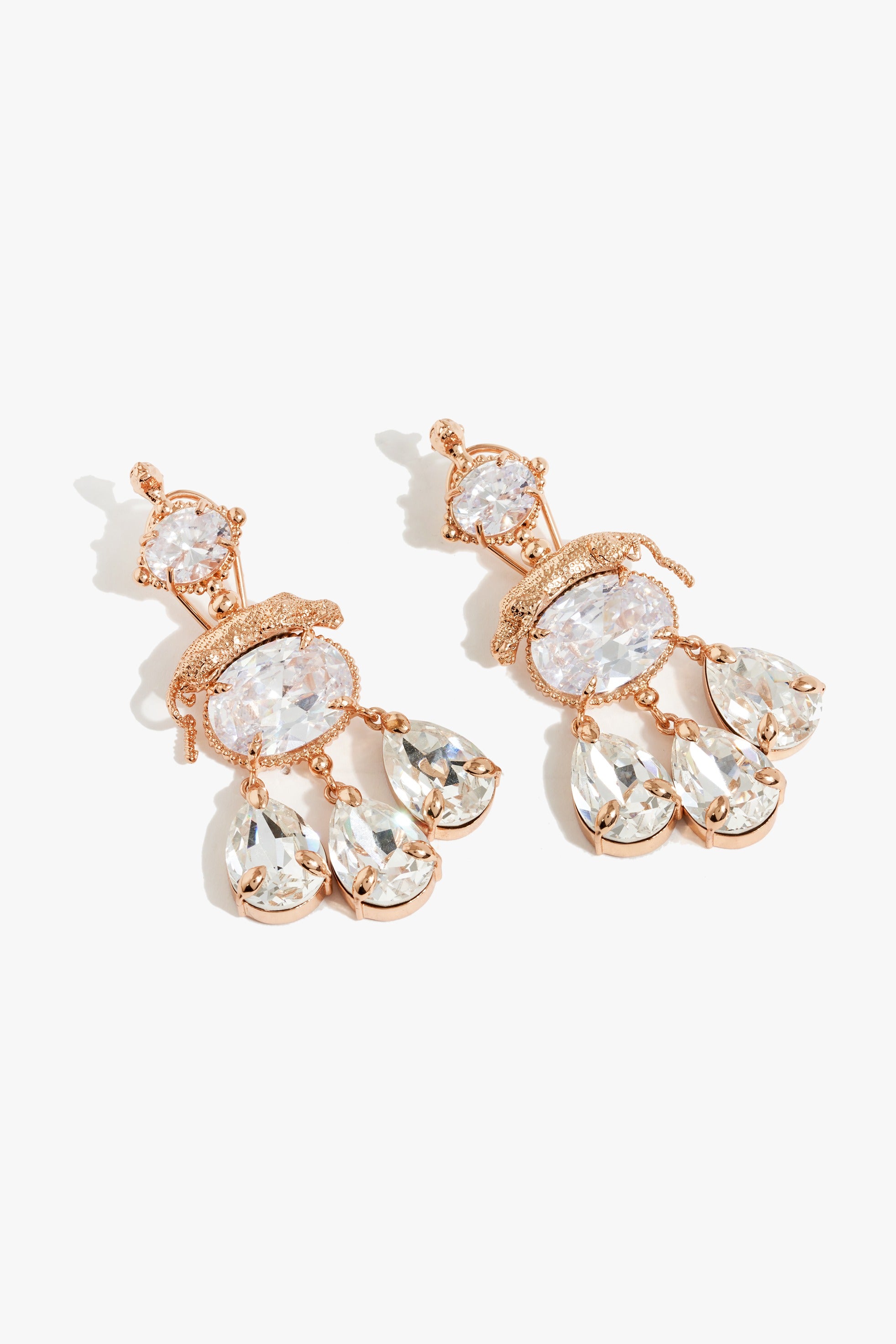 Leopard Crystal Drop Earrings