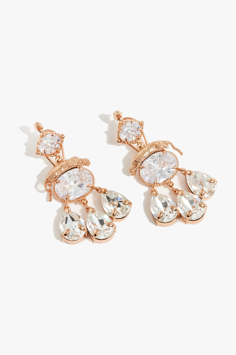 Leopard Crystal Drop Earrings