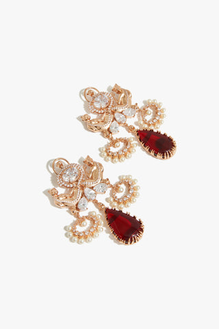Leopard Crimson Cascade Earrings