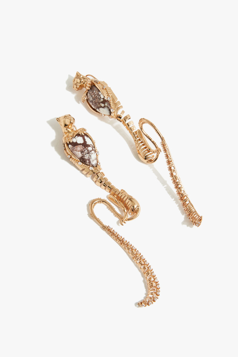 Masoom Minawala In Temptress Leopard Statement Earrings in Wild-horse Jasper