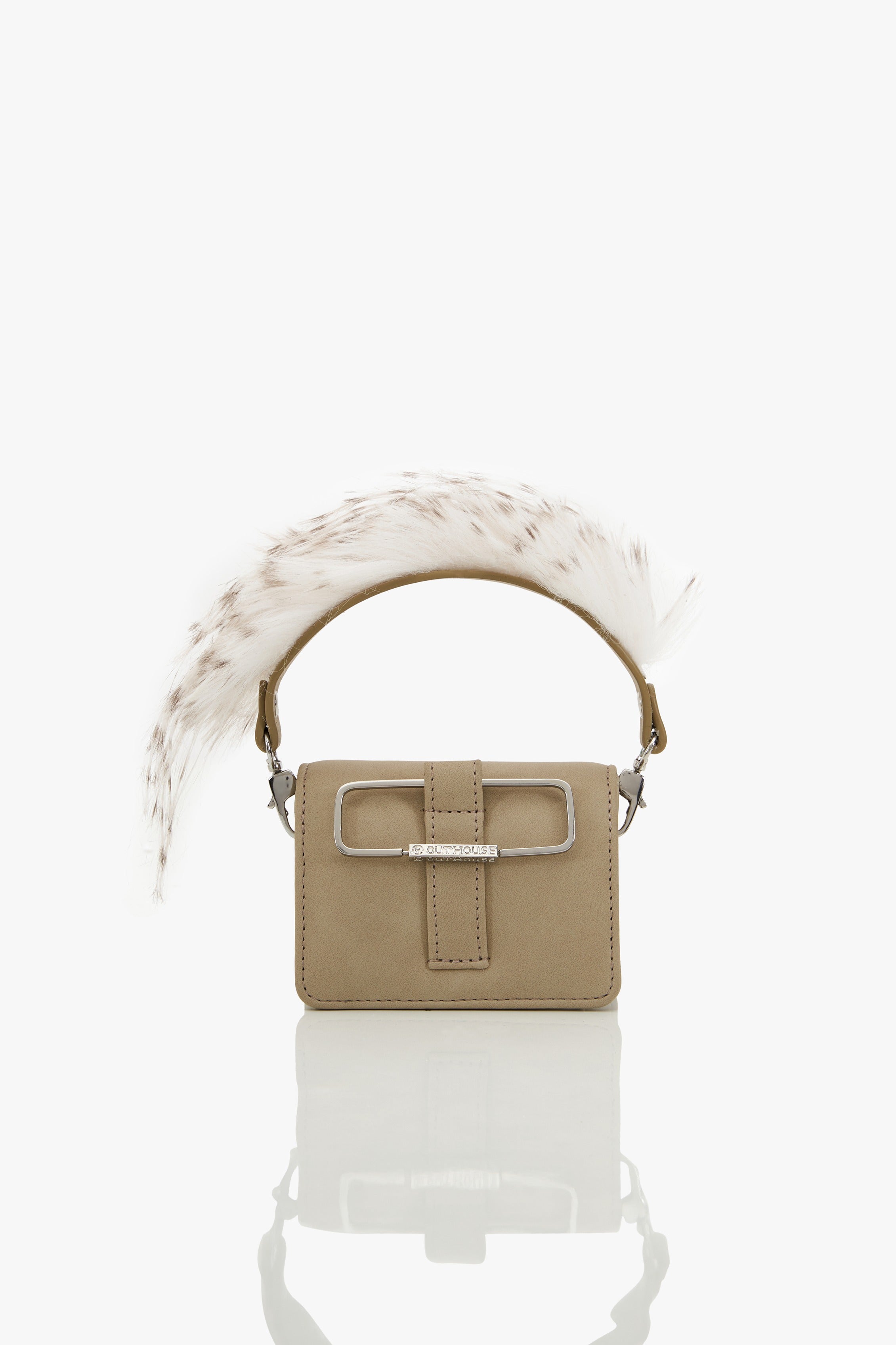 OH V Quill Furbie Handbag in Wolf grey