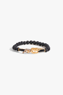 KOKO Sigil Beaded Bracelet in Black Lave Stone