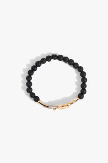 KOKO Sigil Beaded Bracelet in Black Lave Stone