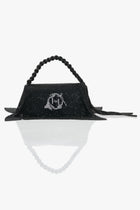 Crystal Furbie Midi Handbag in Siren Black
