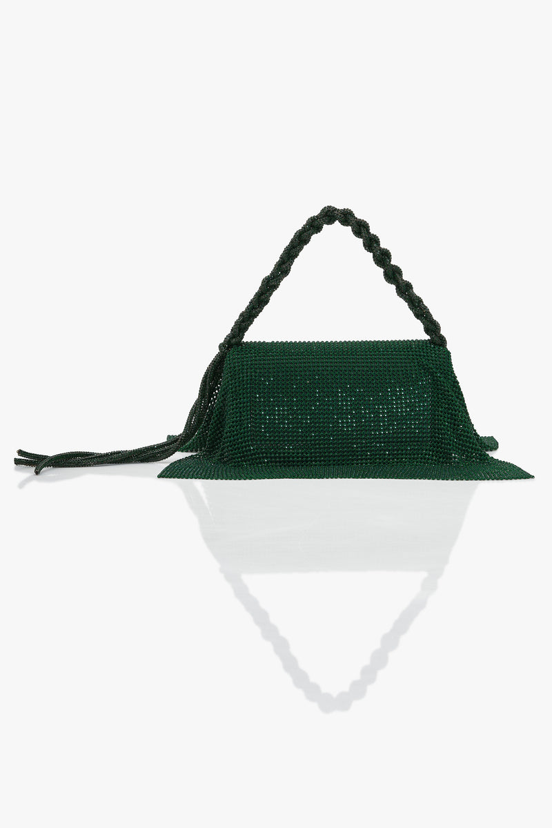 Crystal Furbie Midi Handbag in Kelly Green