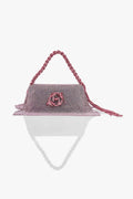Crystal Furbie Midi Handbag in Posh Pink