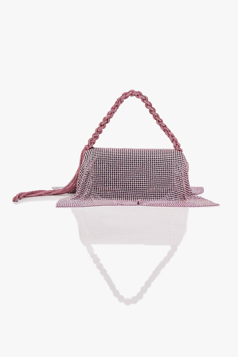 Crystal Furbie Midi Handbag in Posh Pink