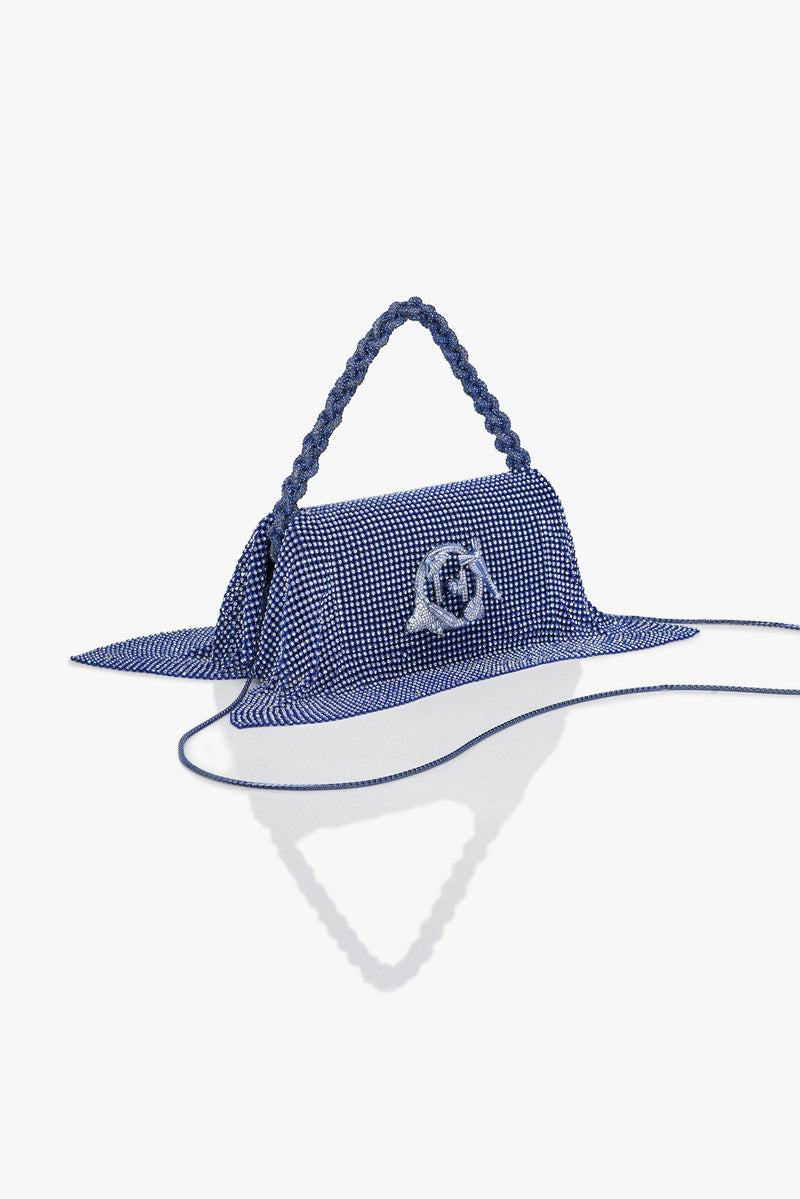 Crystal Furbie Midi Handbag In Icy Blue