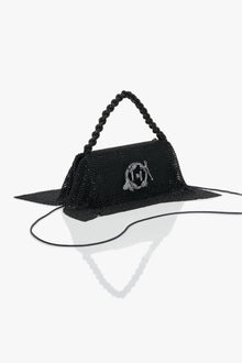 Crystal Furbie Midi Handbag in Siren Black