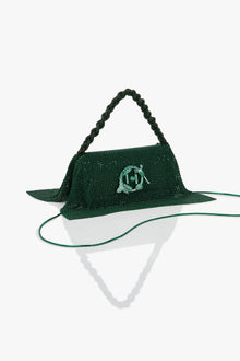 Crystal Furbie Midi Handbag in Kelly Green