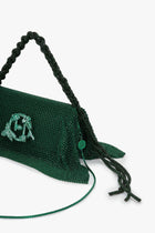 Crystal Furbie Midi Handbag in Kelly Green