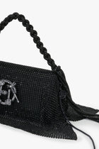 Crystal Furbie Midi Handbag in Siren Black