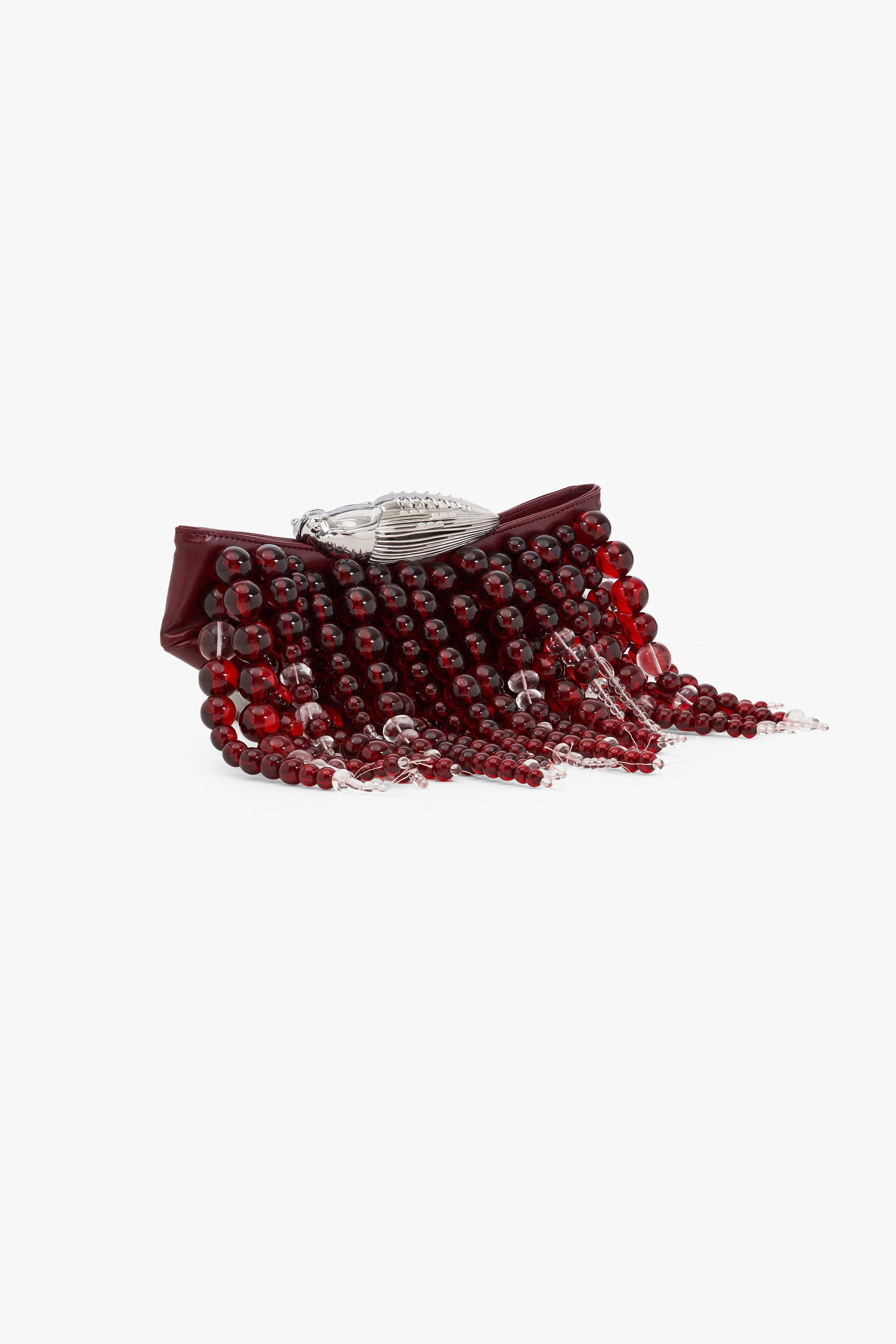 Koko Halo Cascade Clutch in Crimson