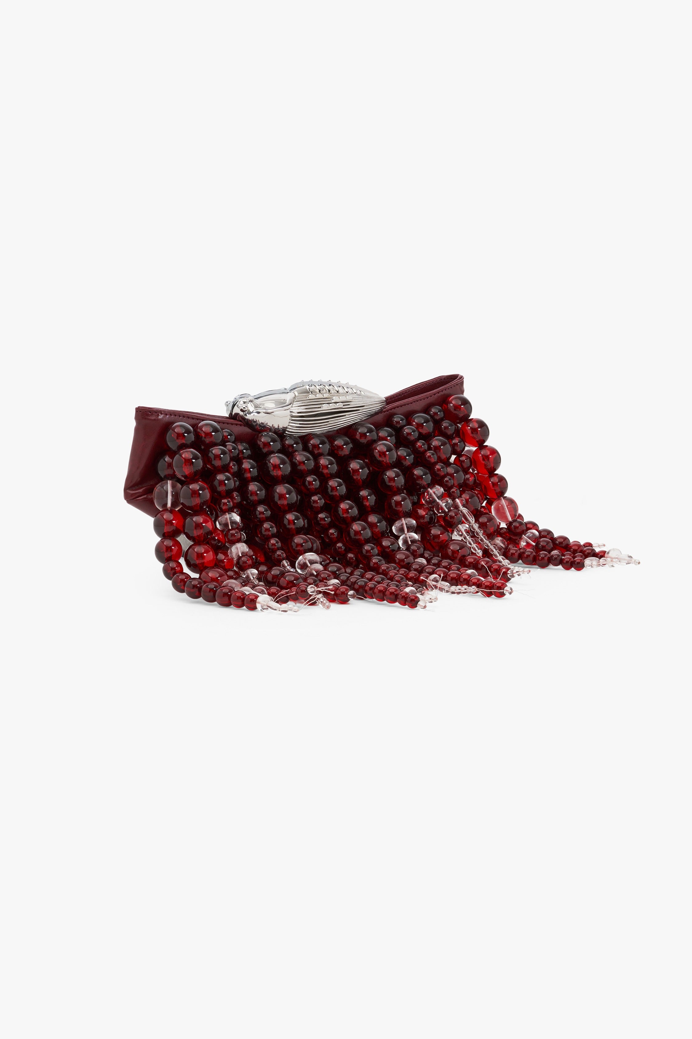 Koko Halo Cascade Clutch in Crimson