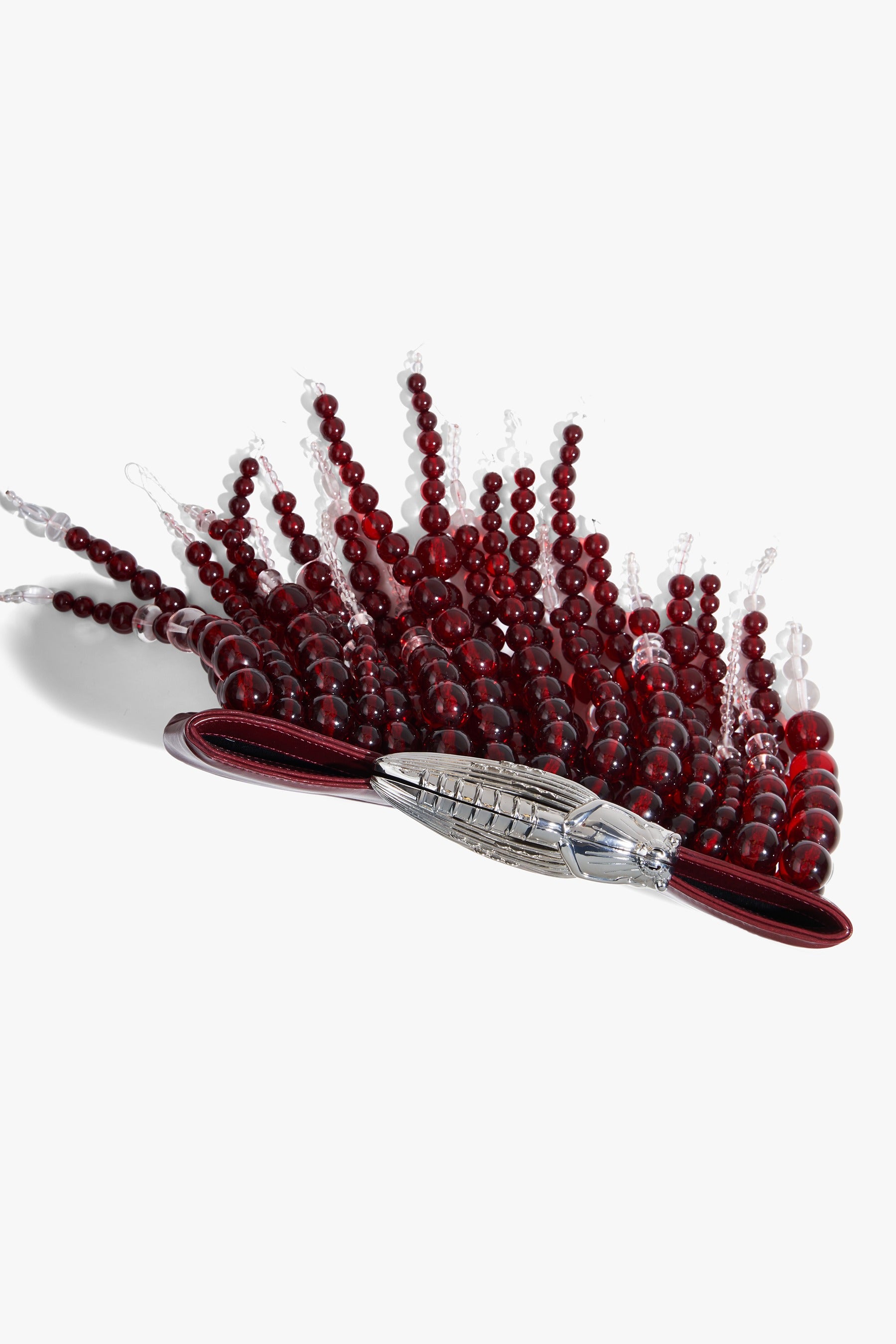 Koko Halo Cascade Clutch in Crimson
