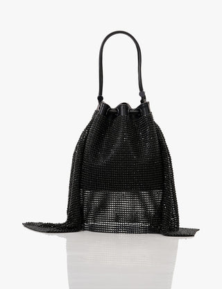 Mesh Bucket Bag In Midnight Black