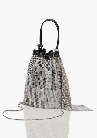 Mesh Bucket Bag In Stardust Silver