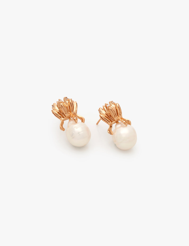 Pearl Lune Studs Earrings