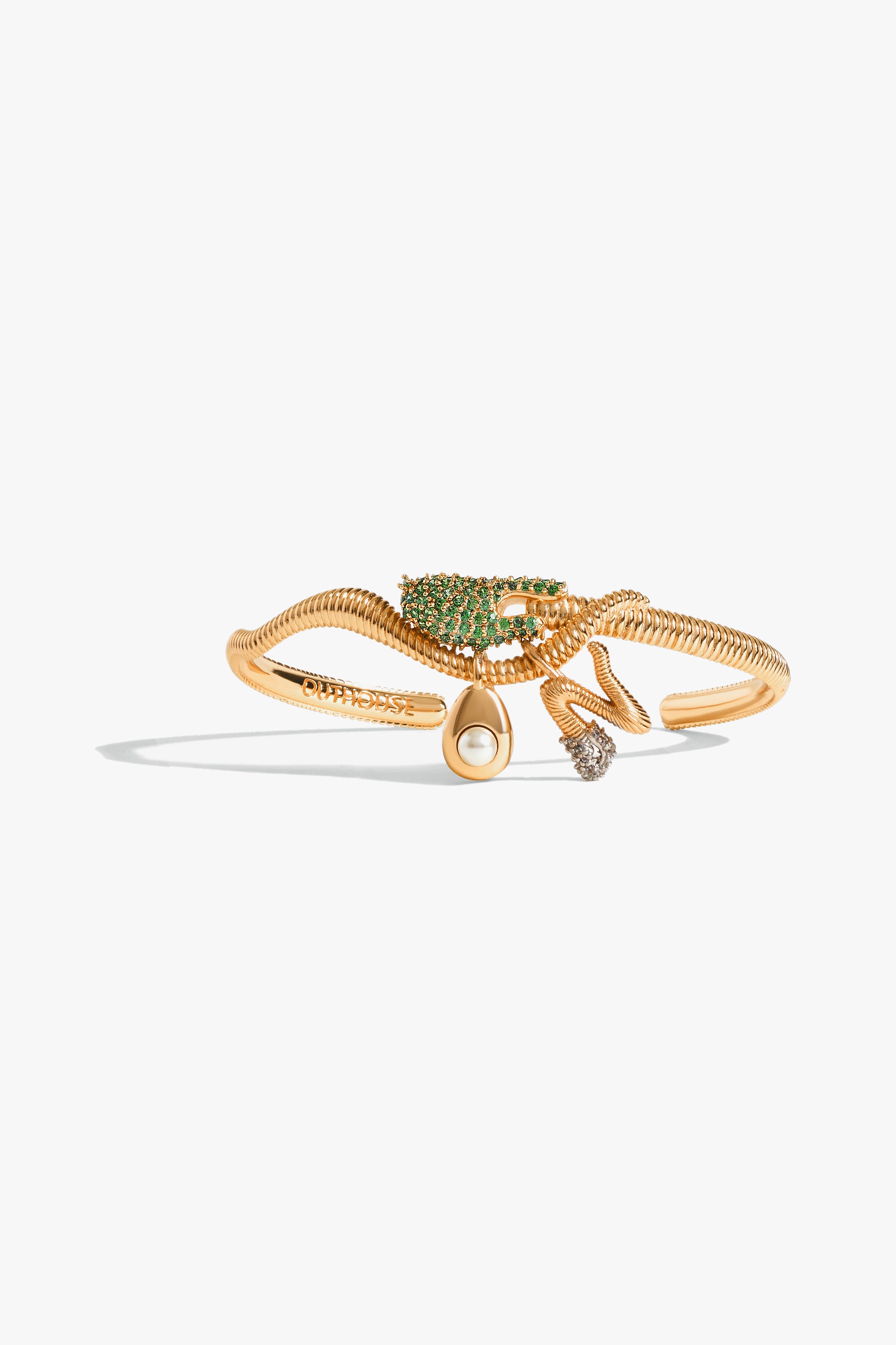 KOKO Alphabet Cuff in Peridot Green