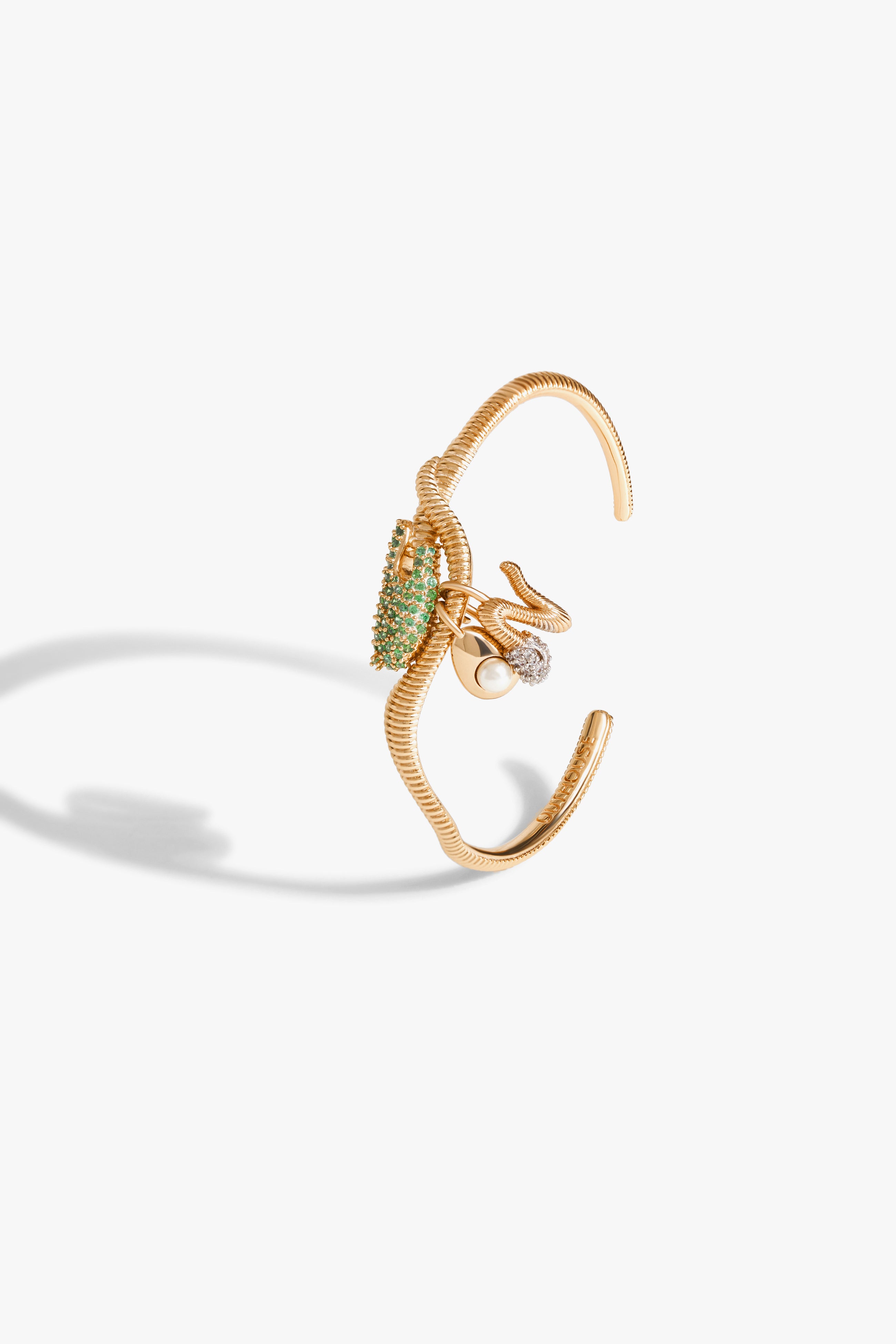 KOKO Alphabet Cuff in Peridot Green