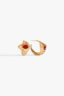 Crimson Corriente Hoop Earrings