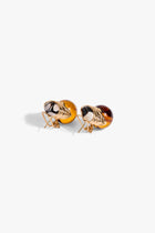 Crimson Coil Stud Earrings