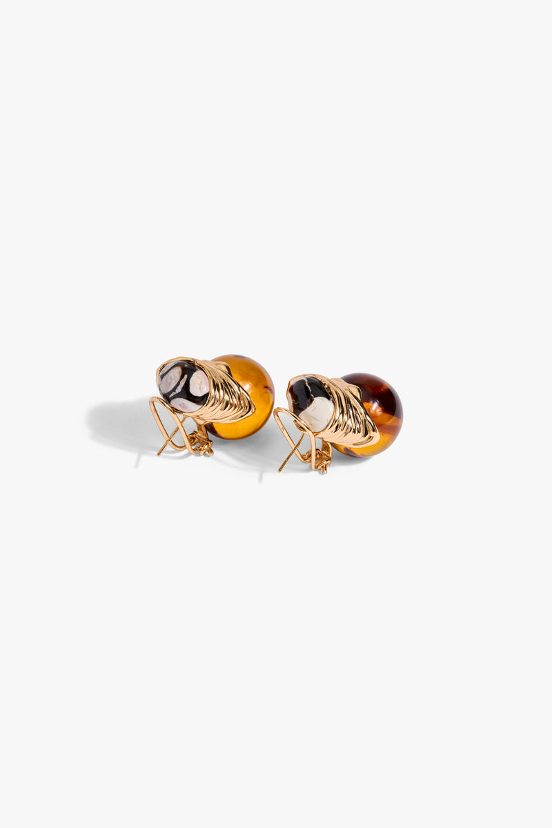 Crimson Coil Stud Earrings