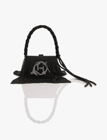 Kusha Kapila Wearing Siren Black Crystal Furbie Handbag