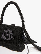 Kusha Kapila Wearing Siren Black Crystal Furbie Handbag