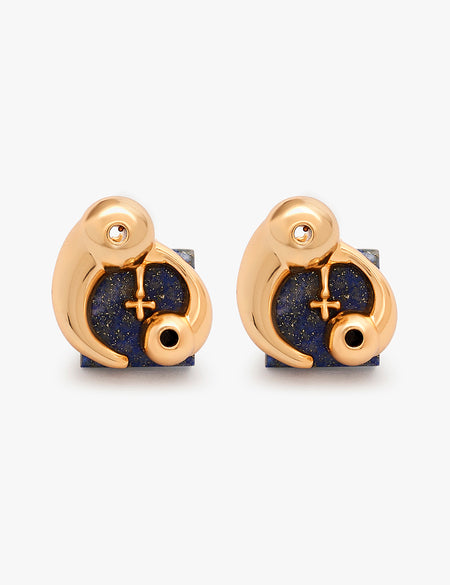 Zodiac stud earrings in blue stone