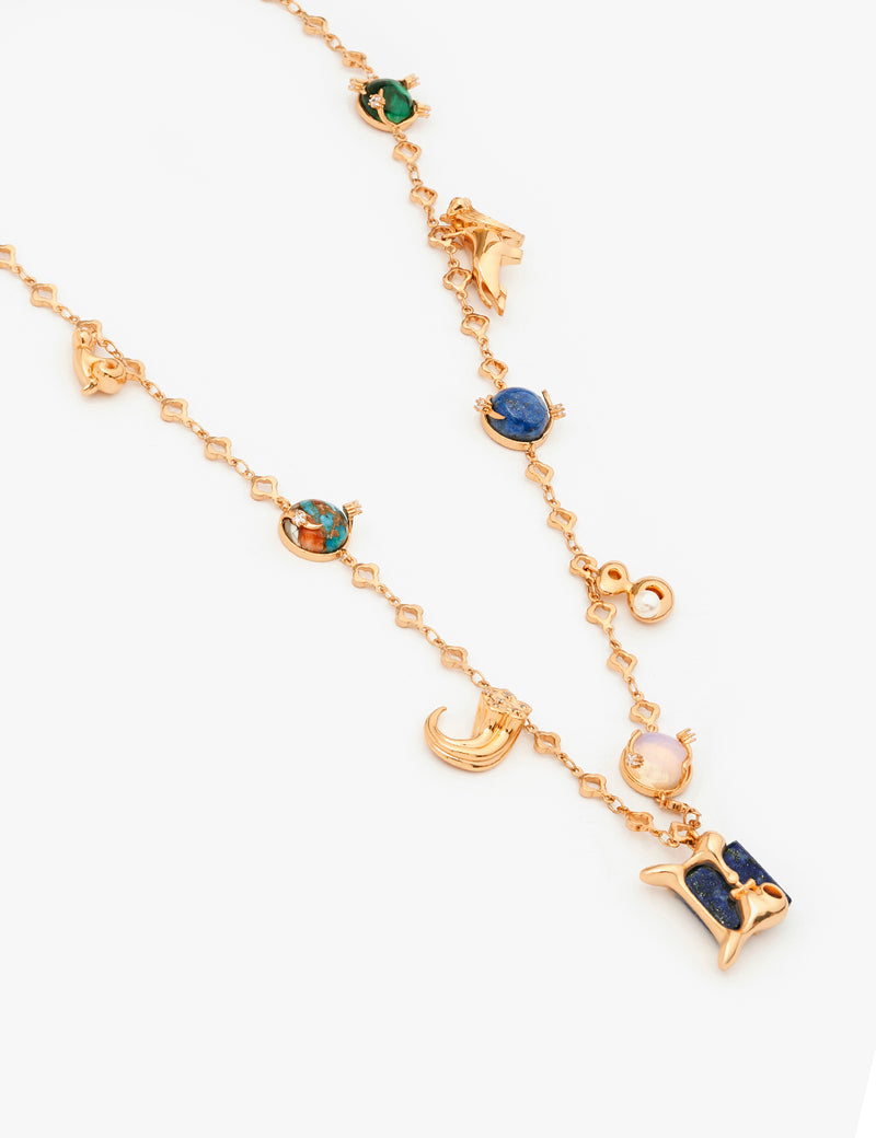 The Zodiac Series - Gemini Vintage Celestial Halo Necklace