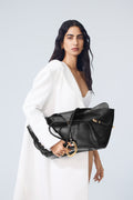 The Boss Tote Bag in Raven Black