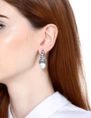 Pearl Gush Crystal Drops Earrings