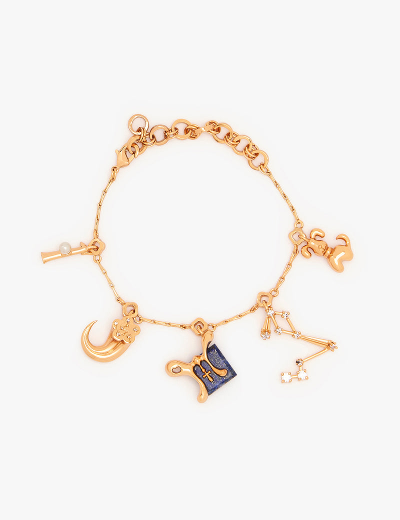Pisces Zodiac Sign Bracelet in 22kt Gold 