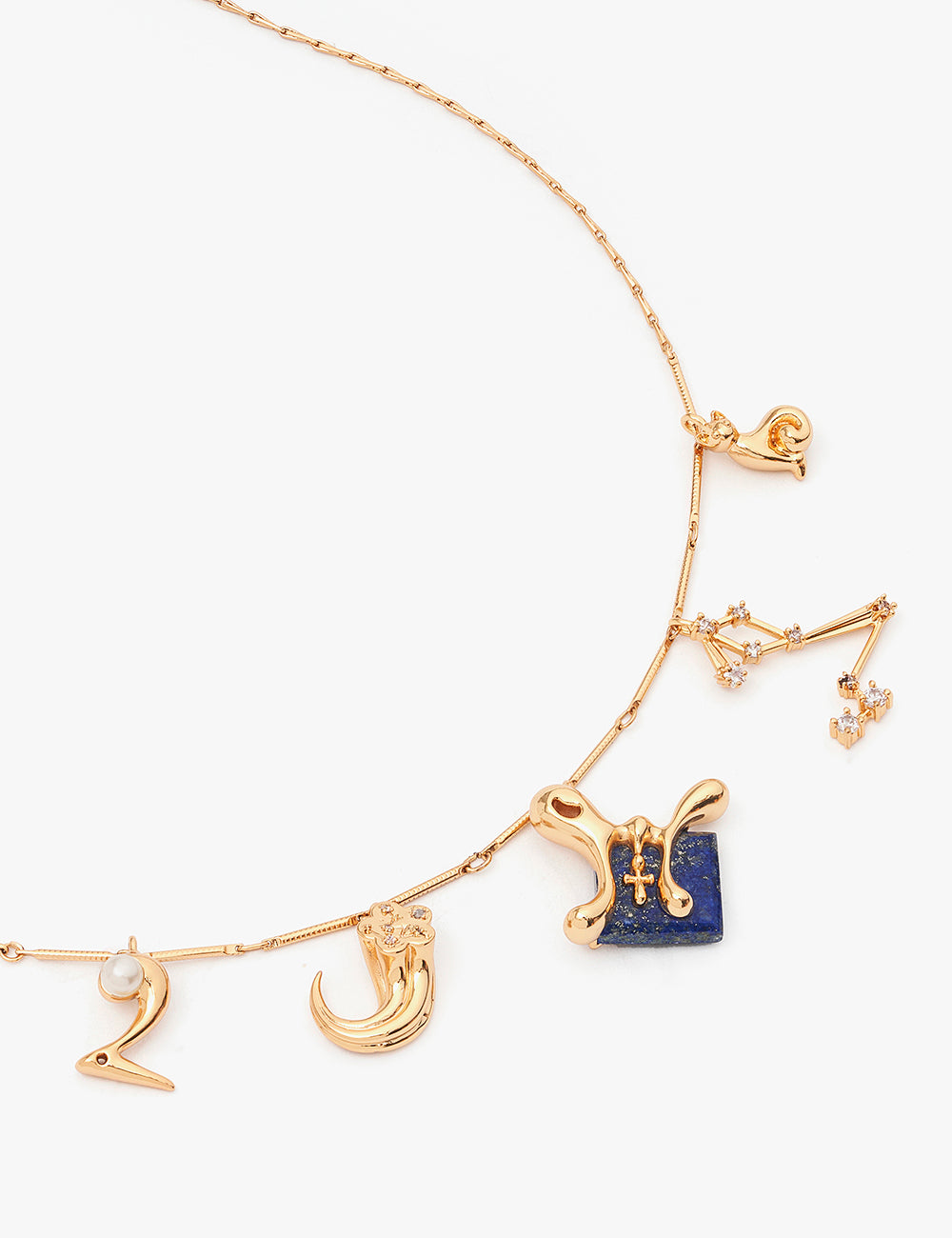 Pisces Zodiac Sign Chain in 22kt Gold