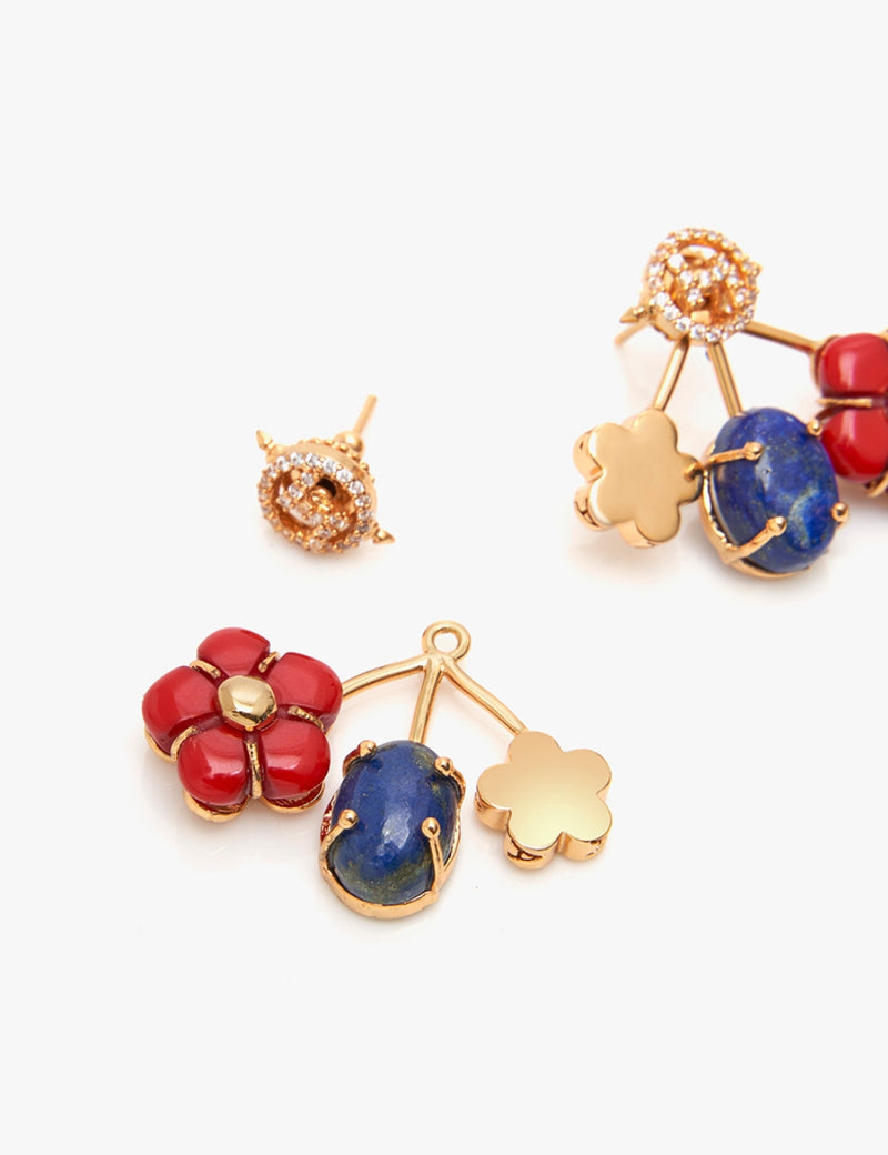 Poppi flowers monogram  earrings 