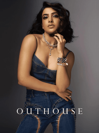 Samantha Ruth Prabhu Wearing OH V Iridescent Nova Handcuff Bracelet