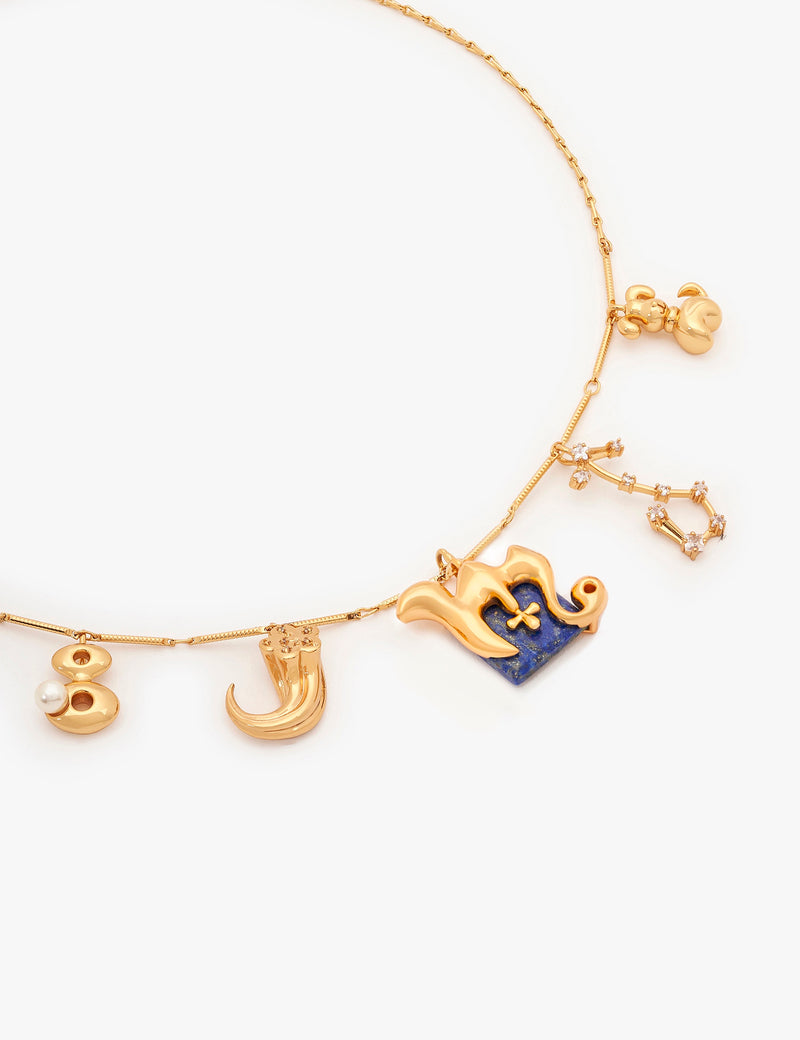 Scorpio Zodiac Sign Charm Chain in 22kt Gold 