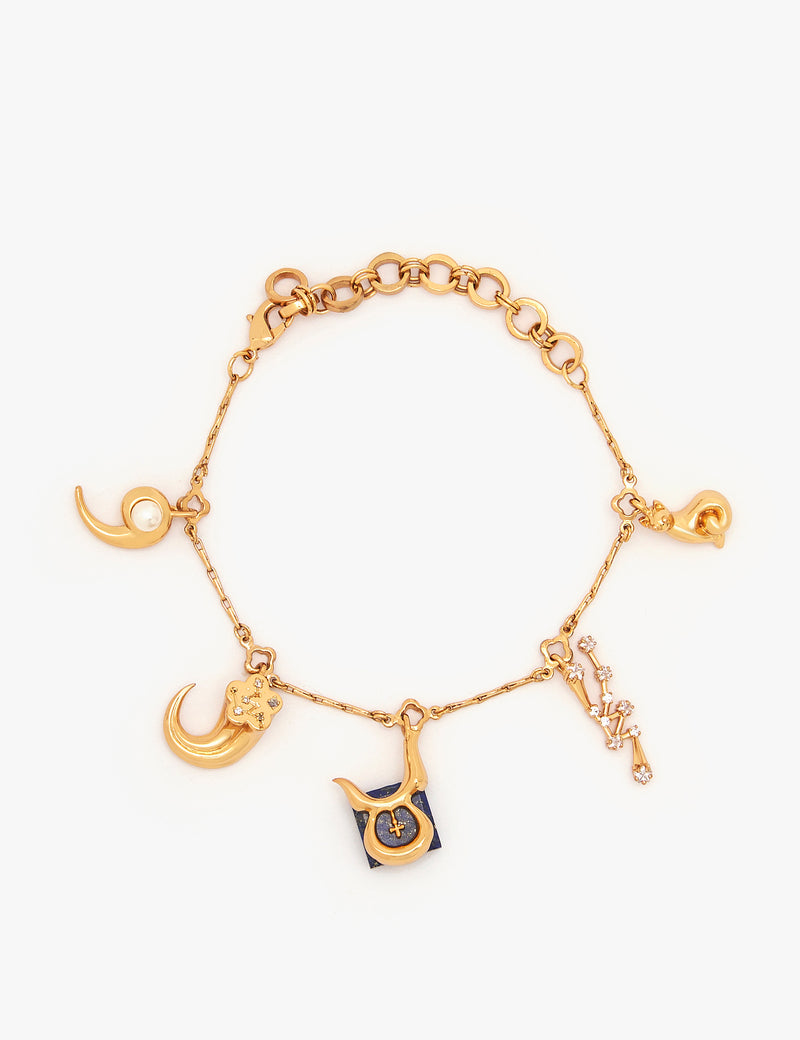 Taurus Zodiac Sign Bracelet in 22kt Gold