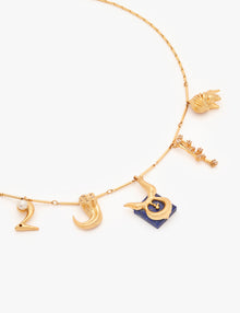 Taurus Zodiac Sign Charm Necklace in 22kt Gold