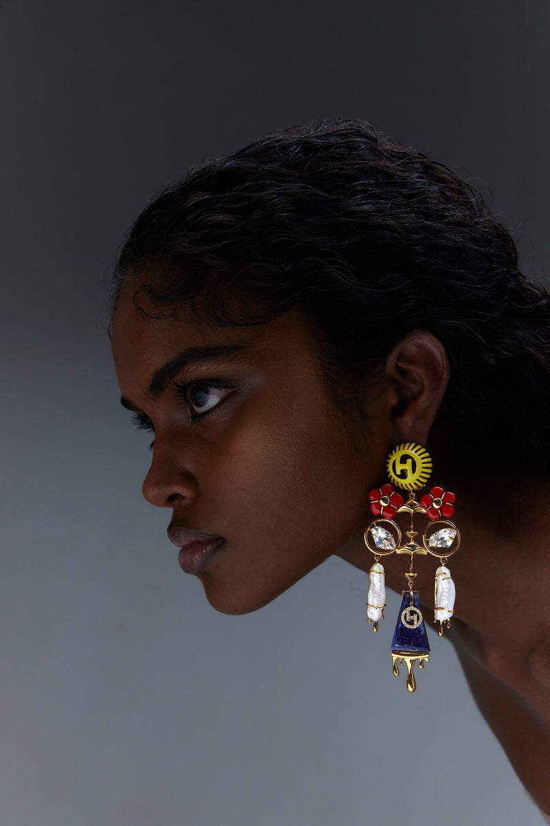 The Feriae Lapis Lazuli long Earrings