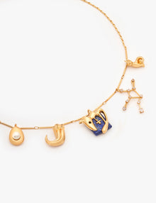 Virgo Zodiac Charm Necklace in 22kt Gold 