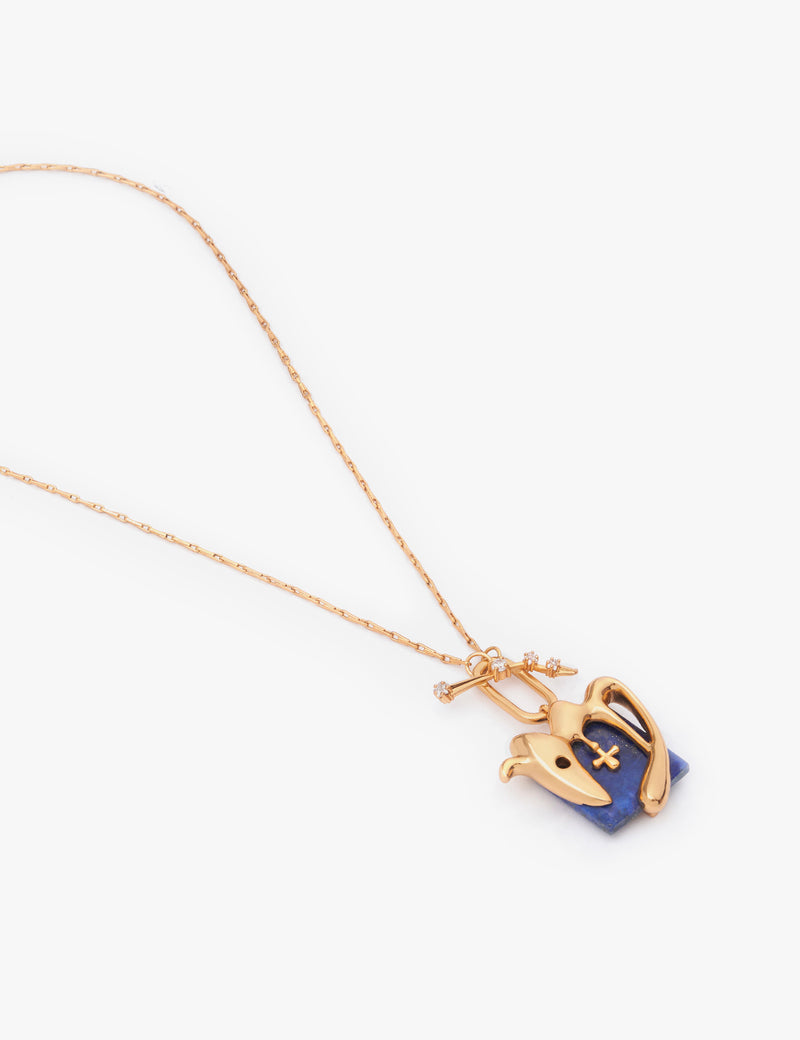 Virgo Zodiac Pendant with Lapis Stone