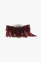 Koko Halo Cascade Clutch in Crimson