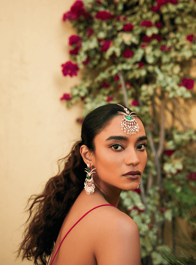 bridal green earrings