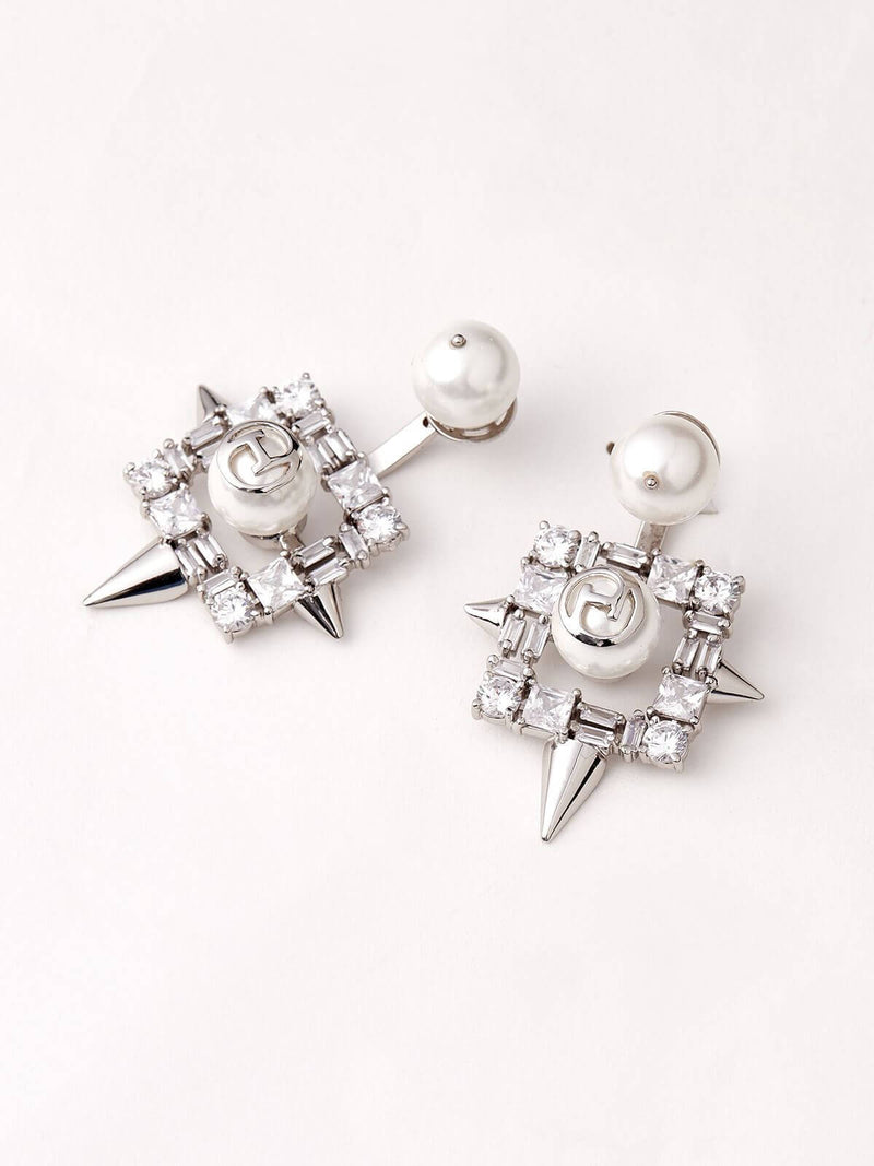 designer stud hoop earrings