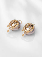dual tone midi stud earrings