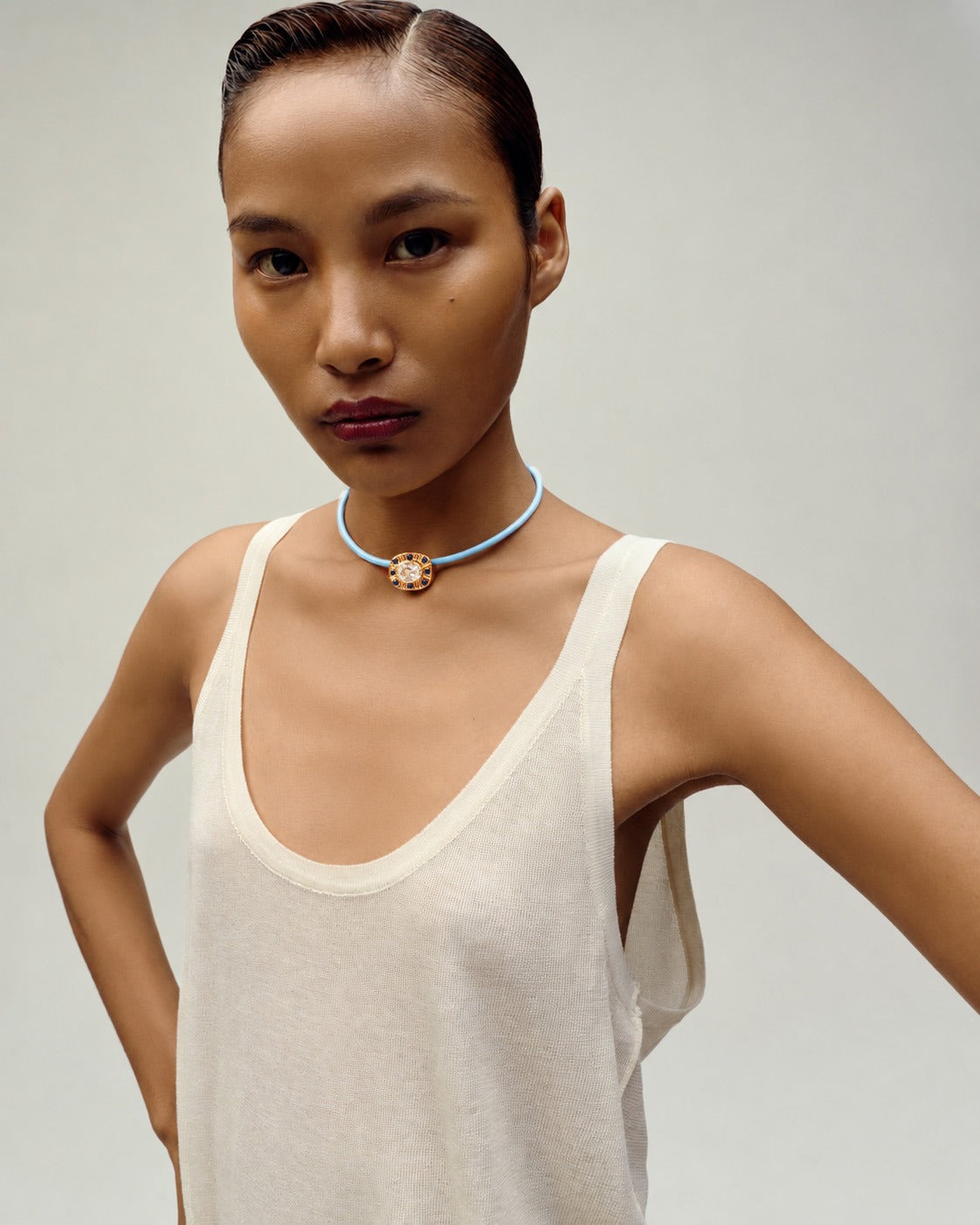The Confessions Choker in Icy Blue