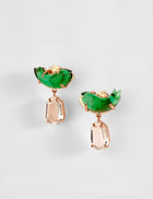Le Cleo Drop Earrings in Jade Green