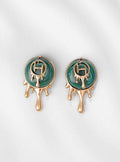 green earrings